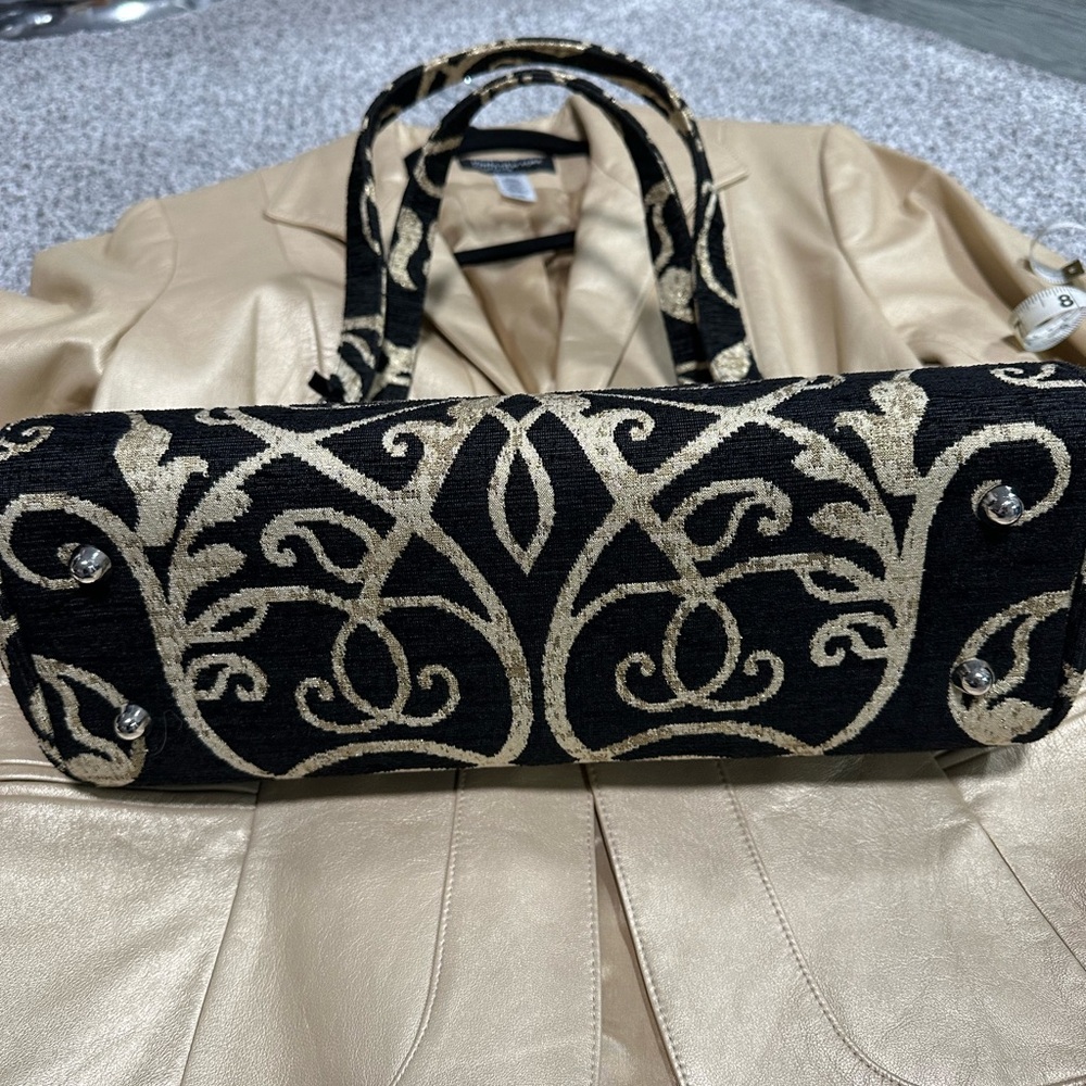 Black and Gold Patterned Handbag